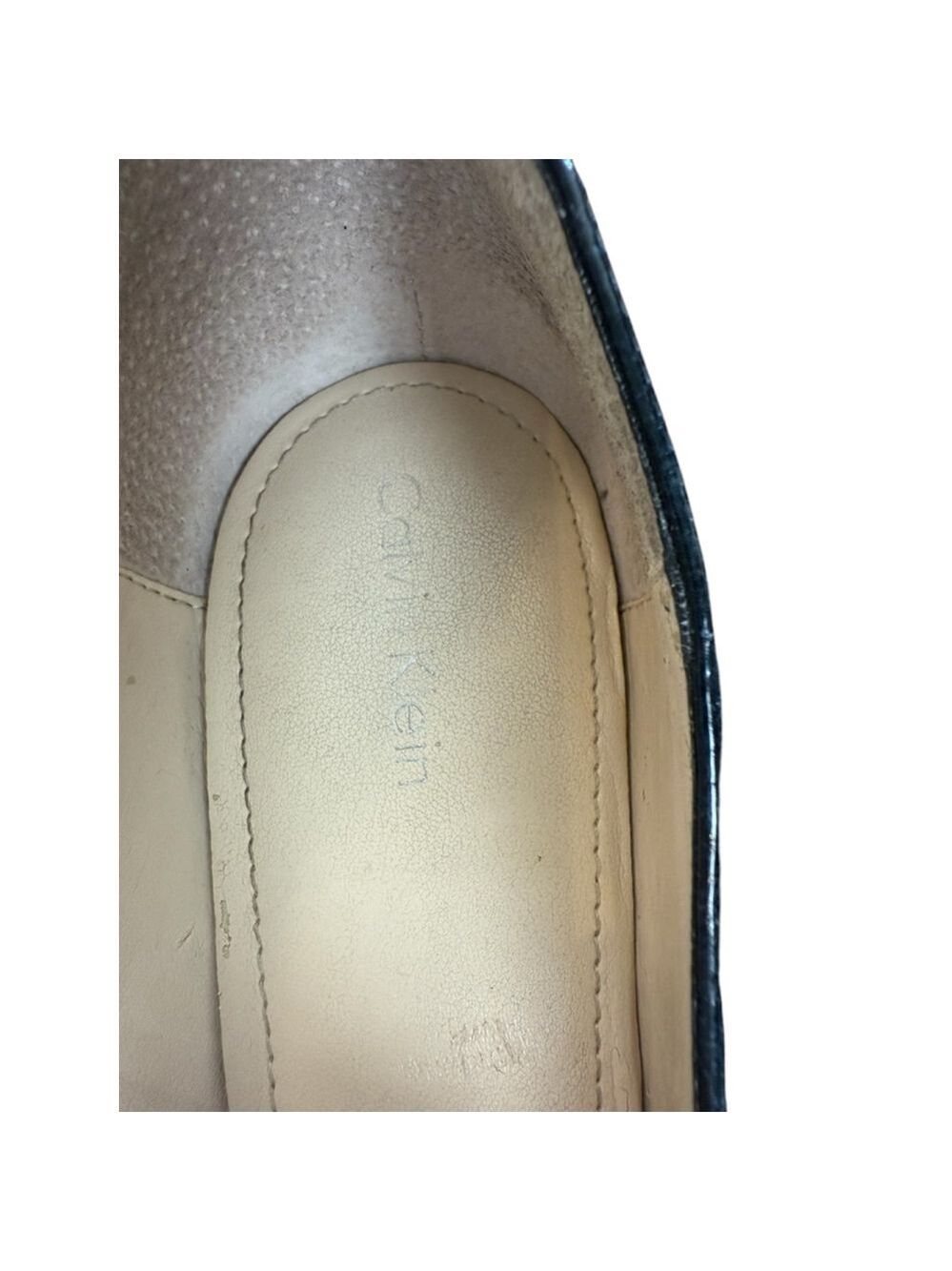 Calvin Klein Navy Patent Leather Heeled Wedge Espadrille Size 8.5 - Picture 5 of 10